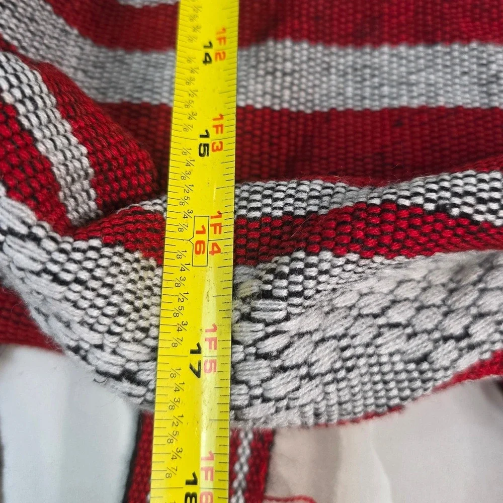 Kansas City Chiefs Woven Baja Backpack Red Grey Striped Drawstring Bag S4